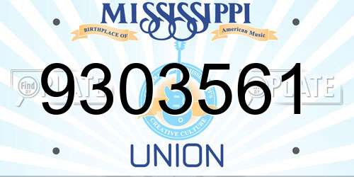 9303561 Mississippi License Plate