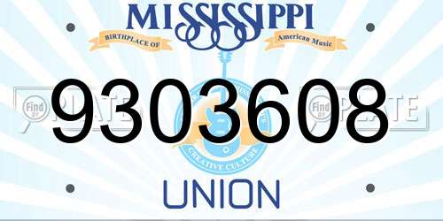 9303608 Mississippi License Plate