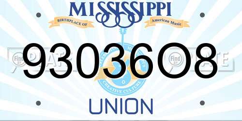 93036O8 Mississippi License Plate