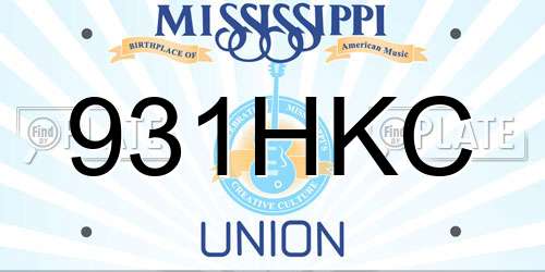 931HKC Mississippi License Plate