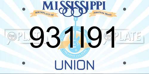 931I91 Mississippi License Plate