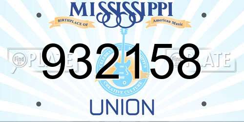 932158 Mississippi License Plate