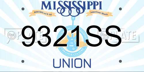 9321SS Mississippi License Plate