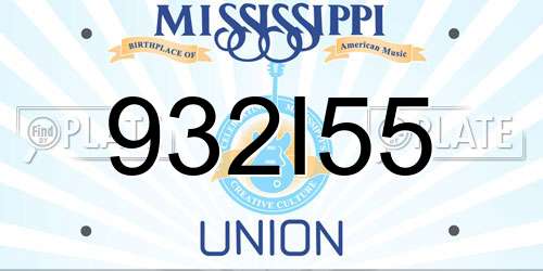 932I55 Mississippi License Plate