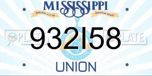 932I58 Mississippi License Plate