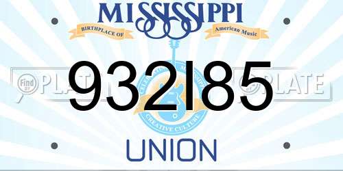 932I85 Mississippi License Plate