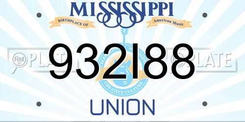 932I88 Mississippi License Plate