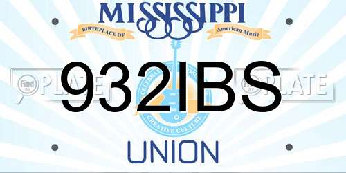 932IBS Mississippi License Plate