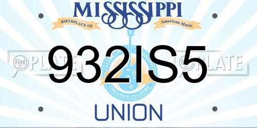 932IS5 Mississippi License Plate