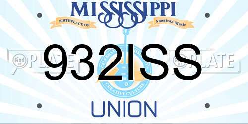 932ISS Mississippi License Plate