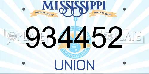 934452 Mississippi License Plate