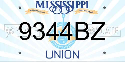 9344BZ Mississippi License Plate