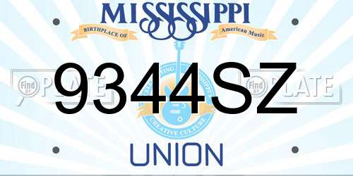 9344SZ Mississippi License Plate