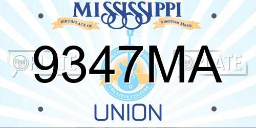 9347MA Mississippi License Plate