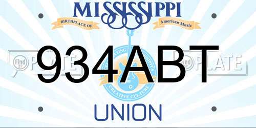 934ABT Mississippi License Plate