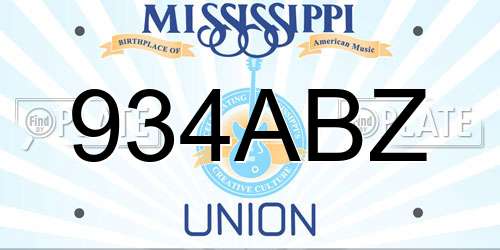 934ABZ Mississippi License Plate