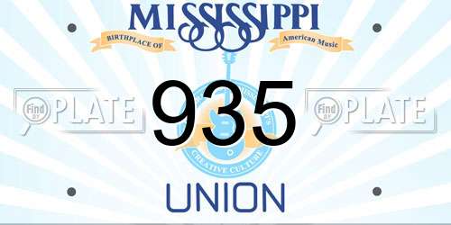 935 Mississippi License Plate
