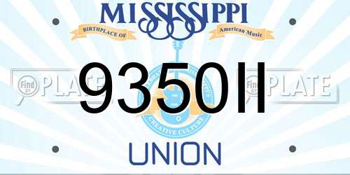 9350II Mississippi License Plate