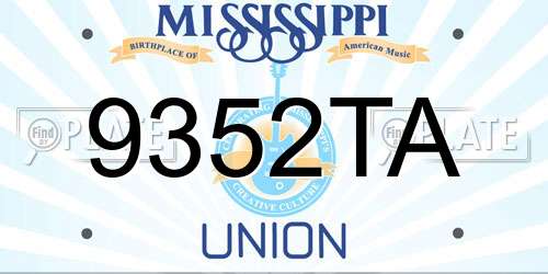 9352TA Mississippi License Plate