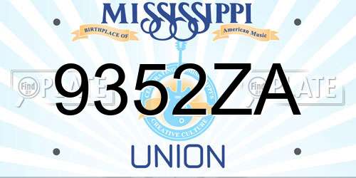 9352ZA Mississippi License Plate