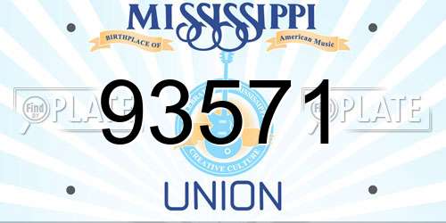 93571 Mississippi License Plate