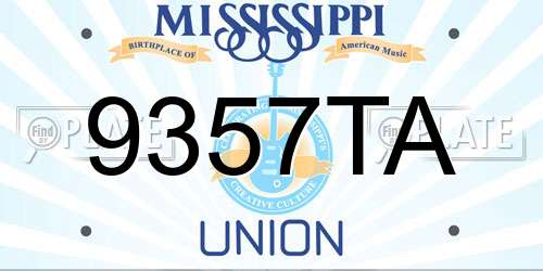 9357TA Mississippi License Plate