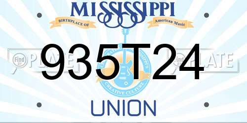 935T24 Mississippi License Plate