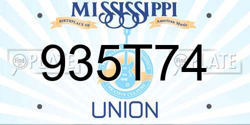 935T74 Mississippi License Plate