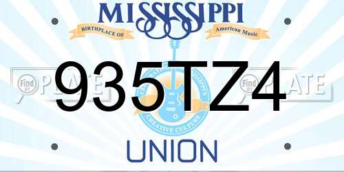935TZ4 Mississippi License Plate