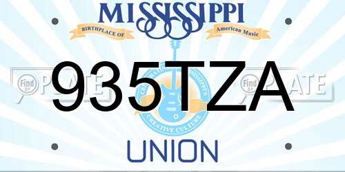935TZA Mississippi License Plate