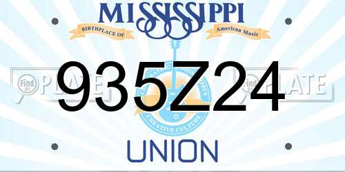 935Z24 Mississippi License Plate