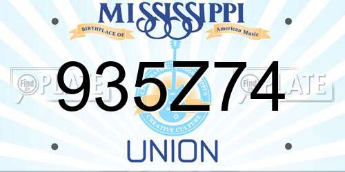 935Z74 Mississippi License Plate