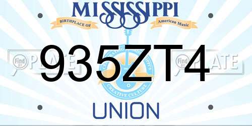 935ZT4 Mississippi License Plate