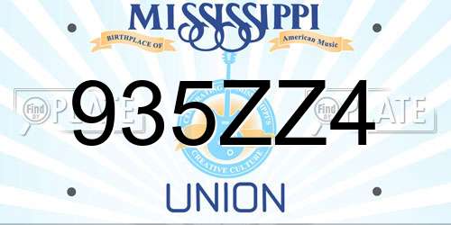 935ZZ4 Mississippi License Plate