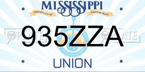 935ZZA Mississippi License Plate