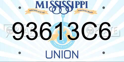 93613C6 Mississippi License Plate