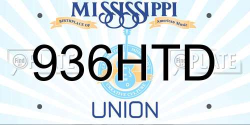 936HTD Mississippi License Plate