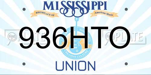 936HTO Mississippi License Plate