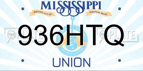 936HTQ Mississippi License Plate