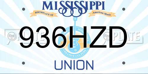 936HZD Mississippi License Plate