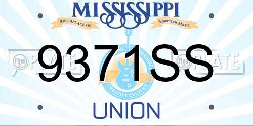 9371SS Mississippi License Plate