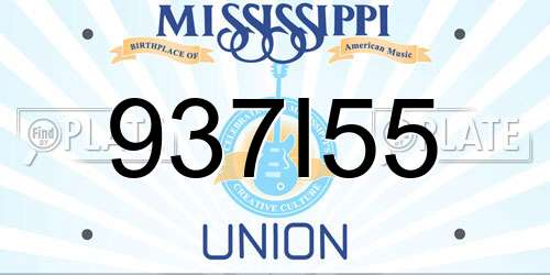 937I55 Mississippi License Plate
