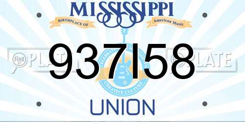 937I58 Mississippi License Plate