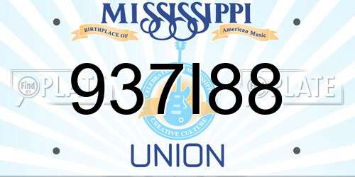 937I88 Mississippi License Plate
