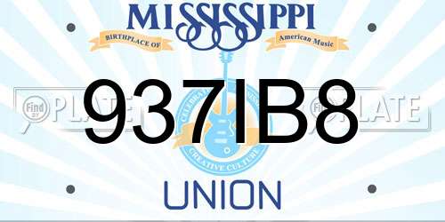 937IB8 Mississippi License Plate