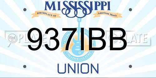 937IBB Mississippi License Plate