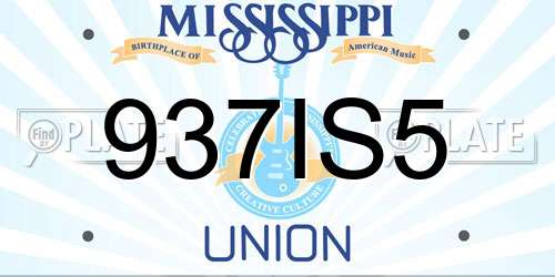 937IS5 Mississippi License Plate