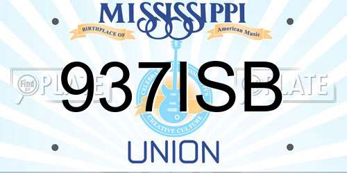 937ISB Mississippi License Plate