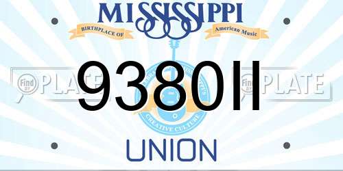 9380II Mississippi License Plate