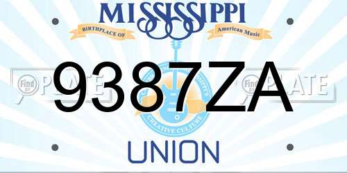 9387ZA Mississippi License Plate